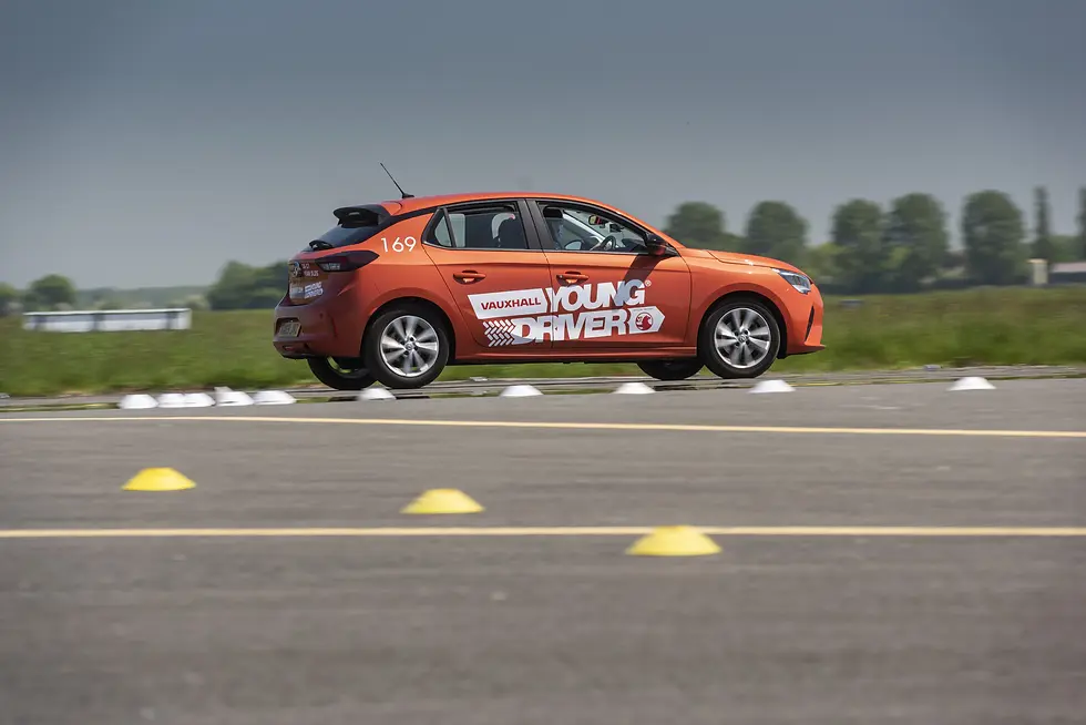 Young Driver training car on a private course for young drivers