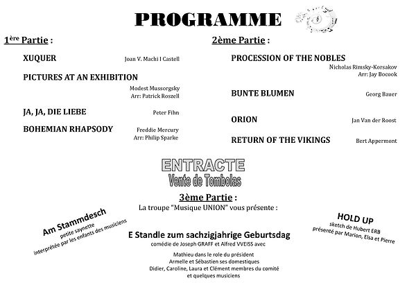 Programme concert mars bindernheim