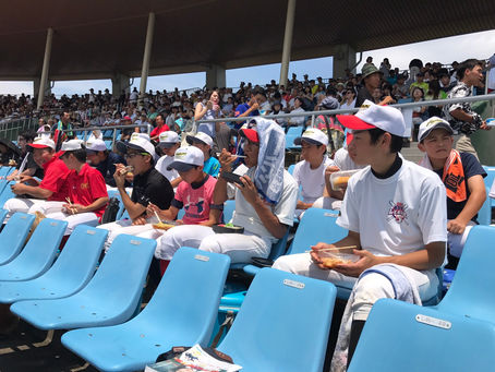 高校野球、地区予選の応援。