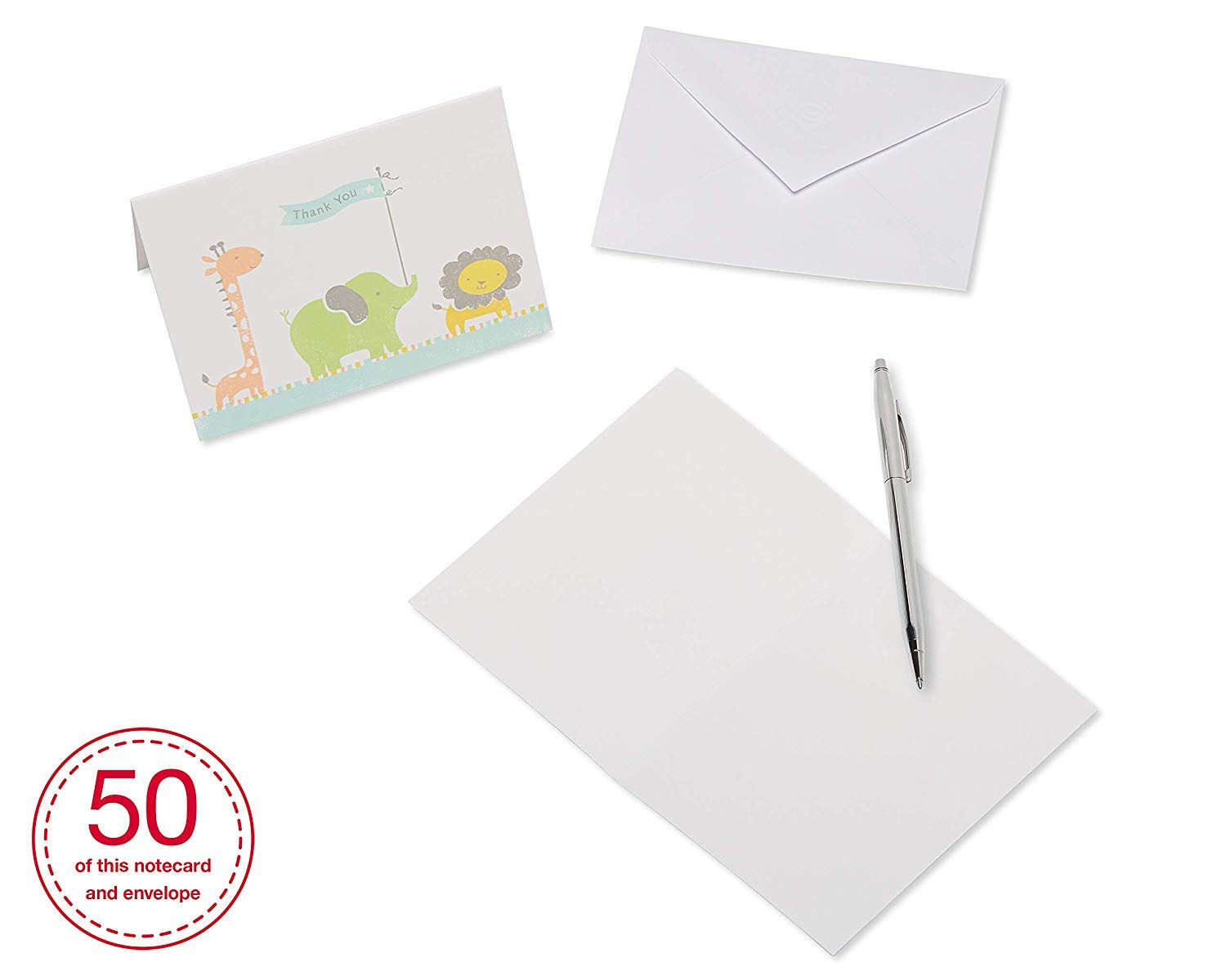 20 Count Baby Animals Thank You Cards & Envelopes