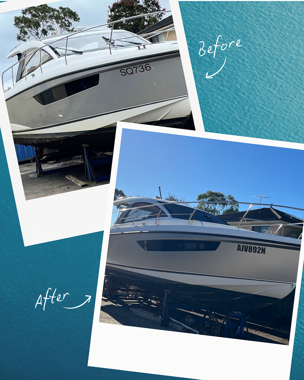 10.3m Sealine S330 motor yacht wrapped in satin white aluminium marine vinyl