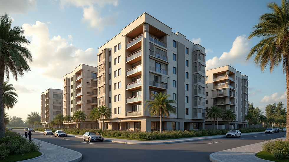 Eye-level view of a completed residential building by Jaipur Infrastructure