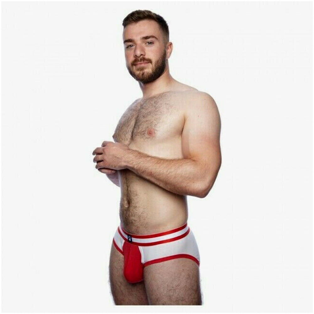 PROWLER CLASSIC SPORTS BRIEFS MENS RED AND WHITE UNDERWEAR