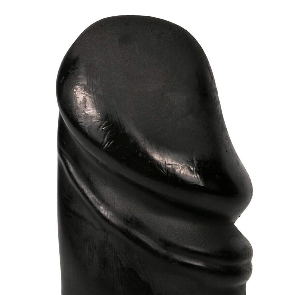 Thumbnail: ALL BLACK 8.5 INCH REALISTIC COCK AND BALLS GAY STRAIGHT DILDO ANAL SEX TOY DONG
