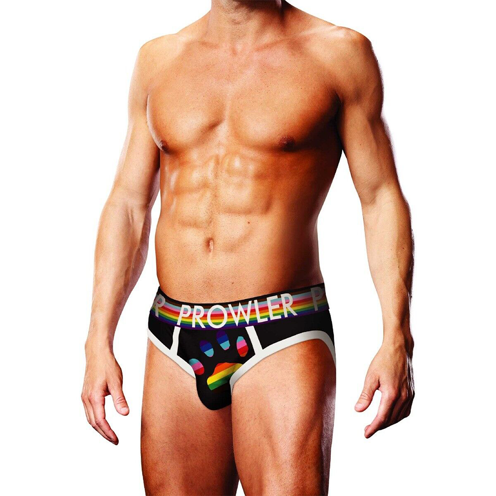 PROWLER MENS PAW PRINT BRIEFS MENS OPEN BACKED GAY PRIDE FLAG GAY UNDERWEAR