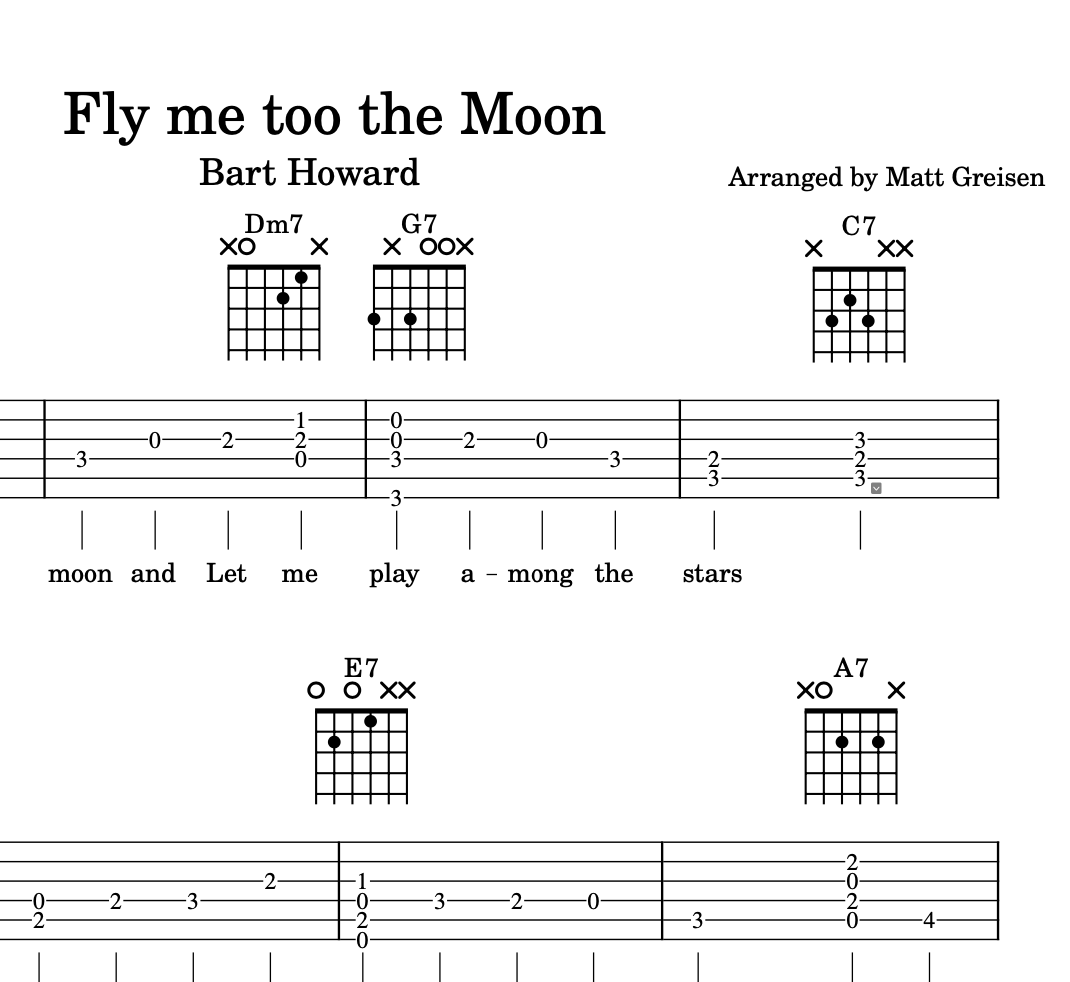 Fly Me to the Moon Version 2 Tab