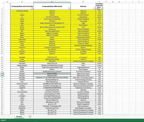 Email cleansing and domain research