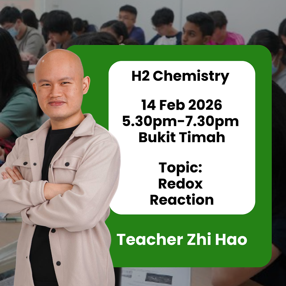 (Bukit Timah) JC1 Chemistry Teacher Zhi Hao