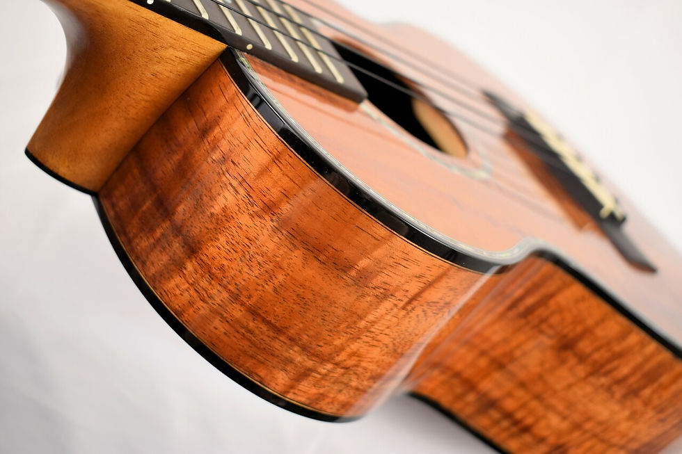 Thumbnail: HF-3D2i Premium Curly Hawaiian Koa Slothead Tenor Ukulele - Kamaka
