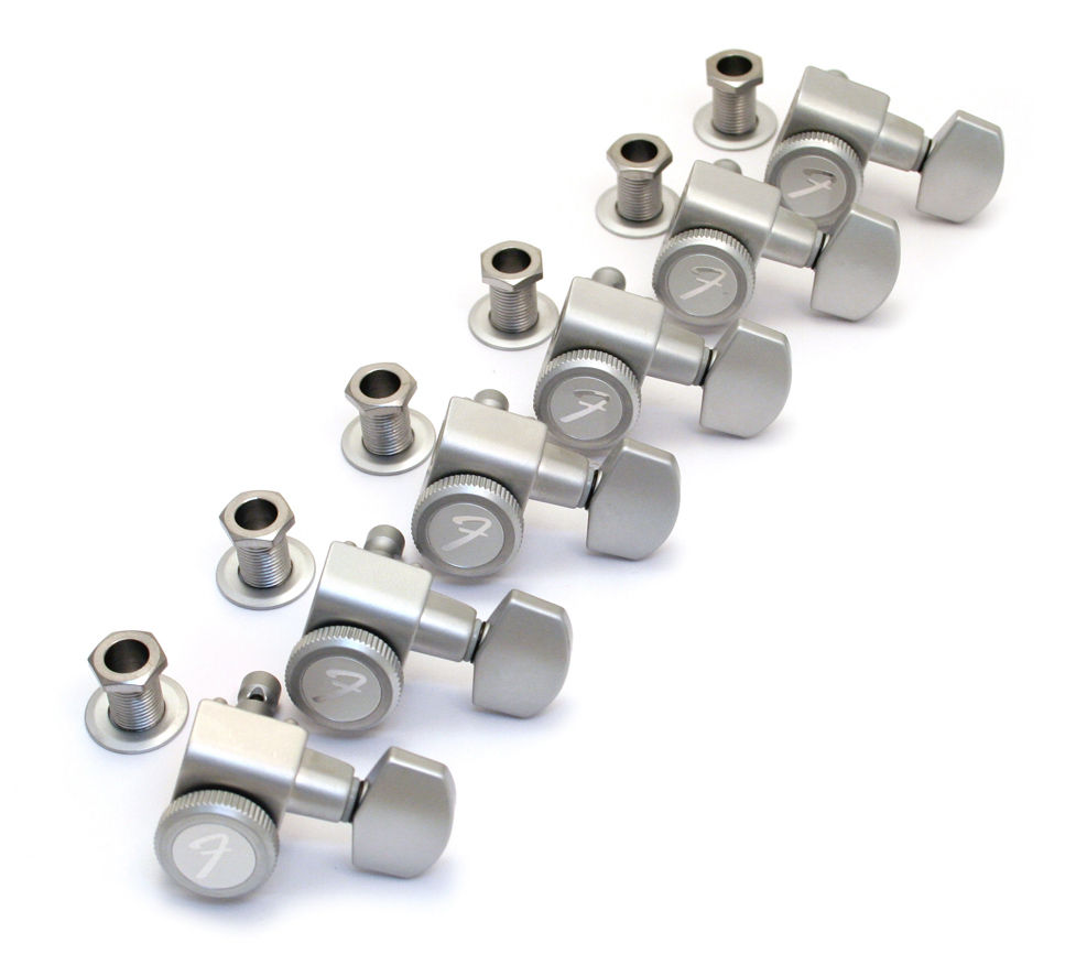 099-0818-000 Locking Tuning Machines Set - Brushed Chrome : Fender