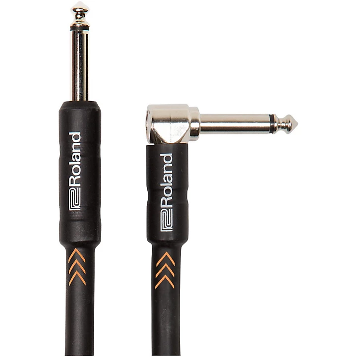 20ft Black Series 1/4" Angled/Straight Instrument Cable : Roland