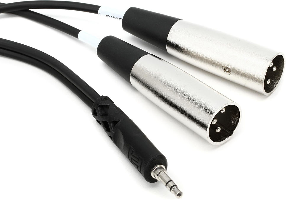 9ft 3.5 mm TRS to Dual XLR3M : Hosa