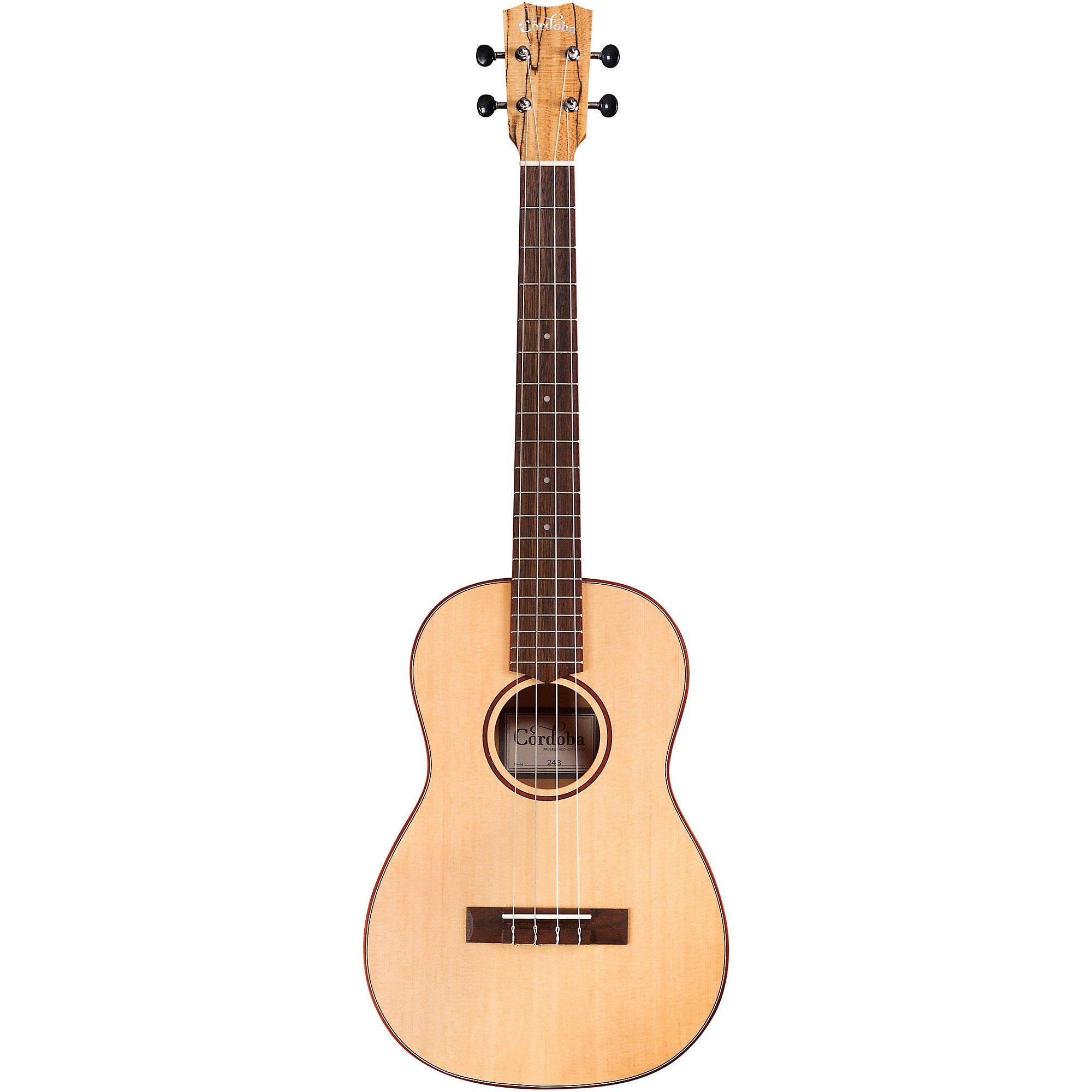 24B Spruce Spalted Maple Baritone Ukulele : Cordoba