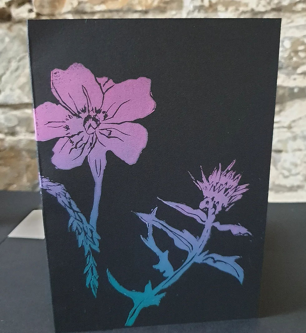 Thumbnail: 6 WILDFLOWER LINOPRINTED CARDS