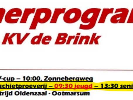 Zomerprogramma aangepast voor 23 augustus