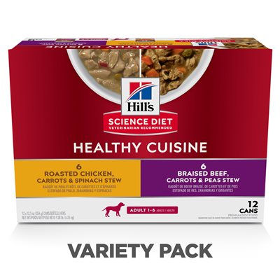 Hill's Science Diet Dog Variety Pack Healthy Cuisine Chicken Beef 12 / 12.5oz
