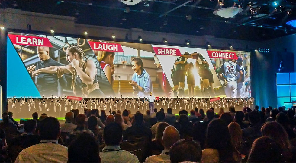 Company sales meeting live streamed to team members around the country