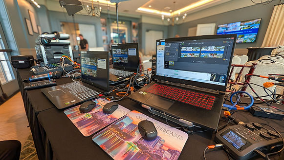 Encoding computer and equipment for the live stream of a corporate shareholder meeting