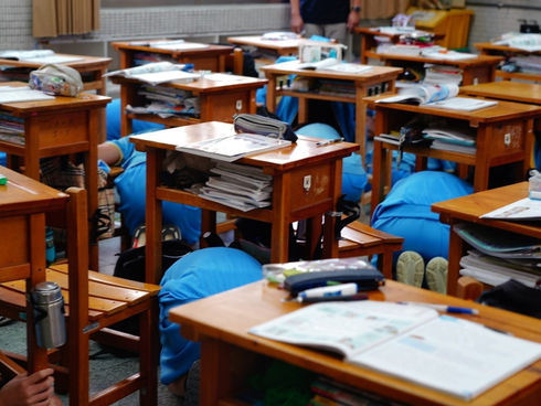 地震警報響 校園國家防災日複合式地震疏散演練