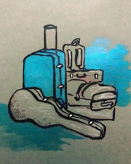 Pommepai, lineart, lineweight, paris, paris, artwork from paris, aquarelle, turkis, draw on grey paper, brown art paper