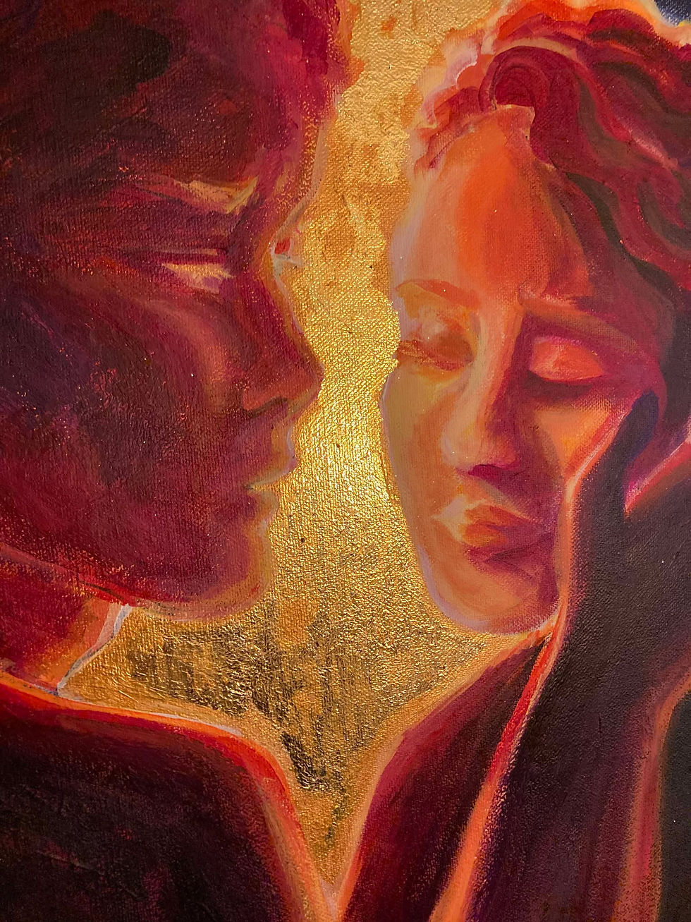 Miniatyrbilde: Tu me manques - in the series À doré - Original painting