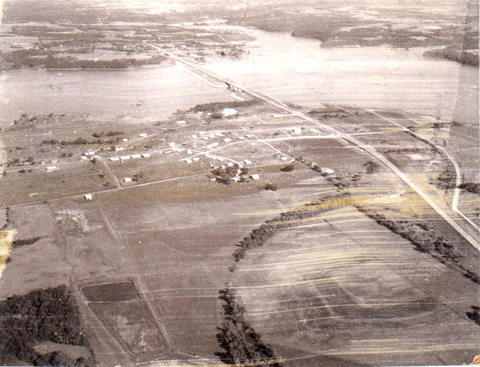 The new town of Ozawkie on Perry Lake. Photo courtesy of Jefferson County Historical Society.