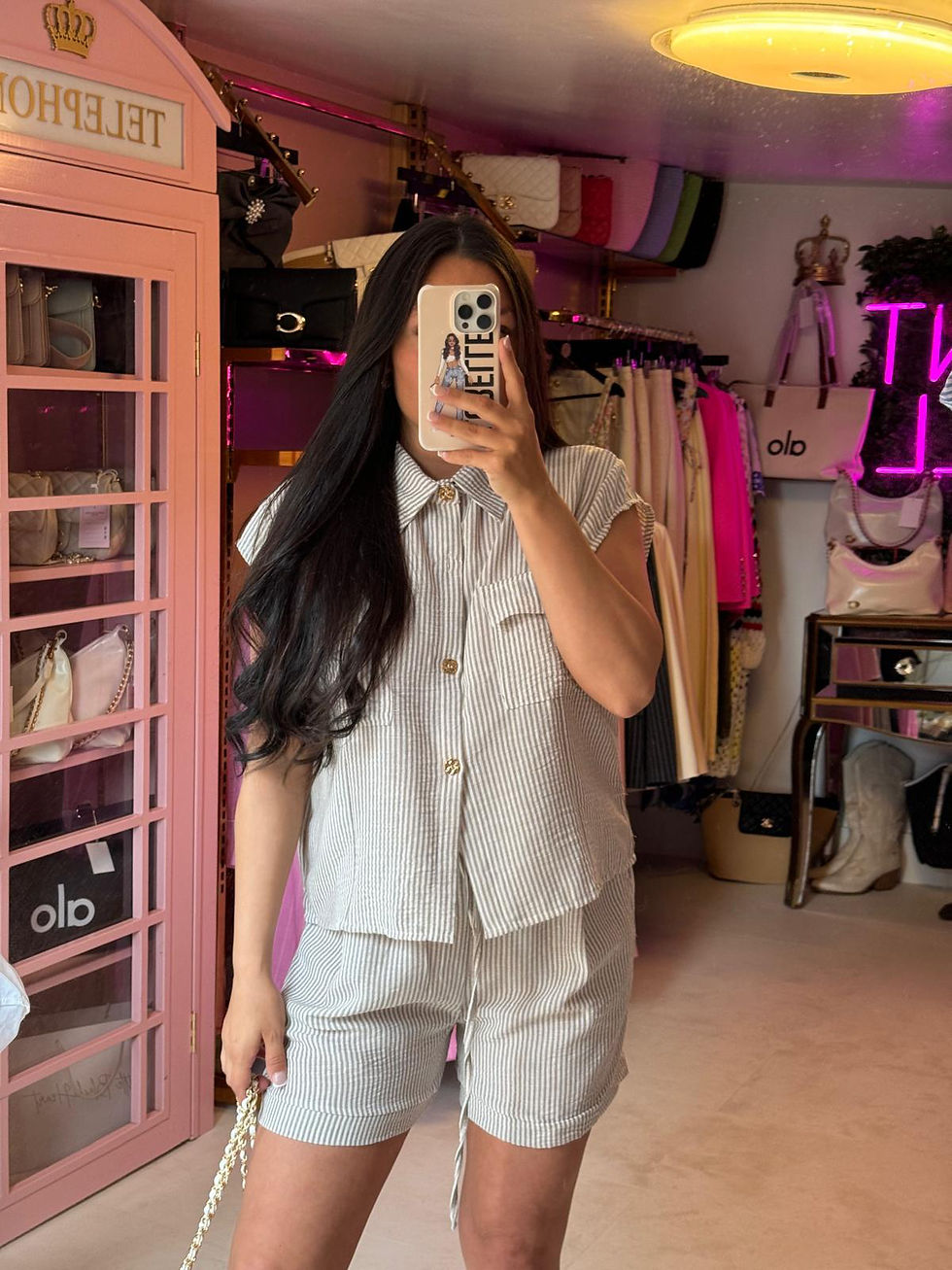Miniature : KATIE Striped Linen Short Co Ord 