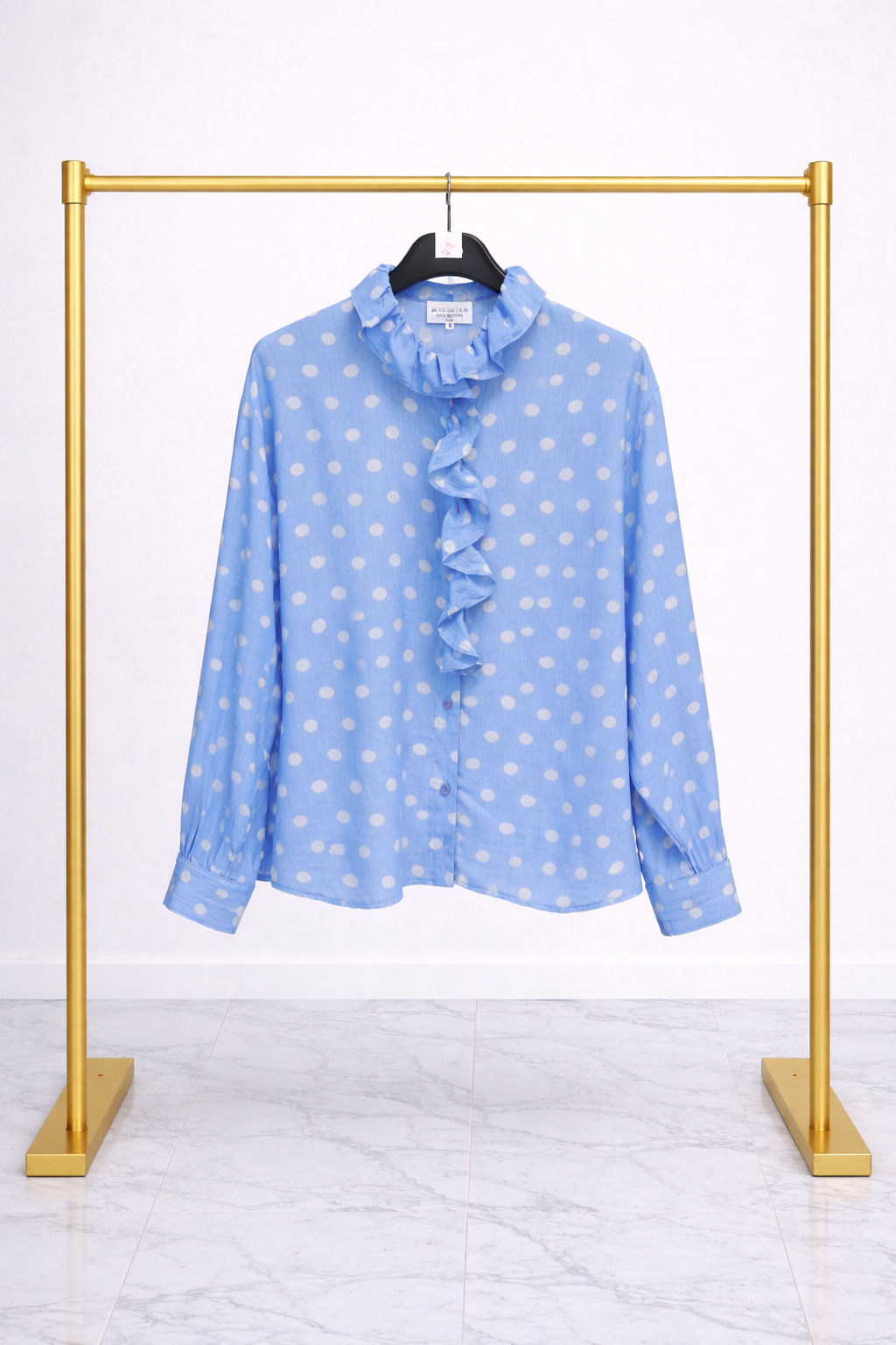 HANNAH Frilled Polka Dot Blouse 