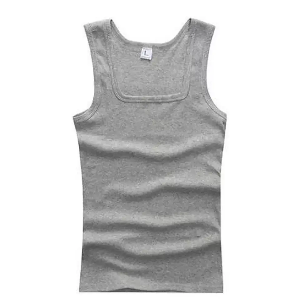 Thumbnail: Summer Plus Size Men Clothing Tank Tops Black White Gray Singlets Sleeveless