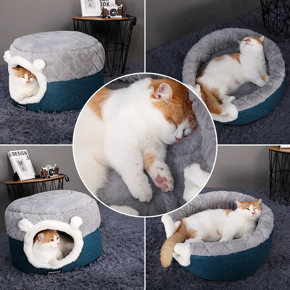 Thumbnail: Cat Bed House Soft Plush Kennel Puppy ,Winter Warm Sleeping Pet.