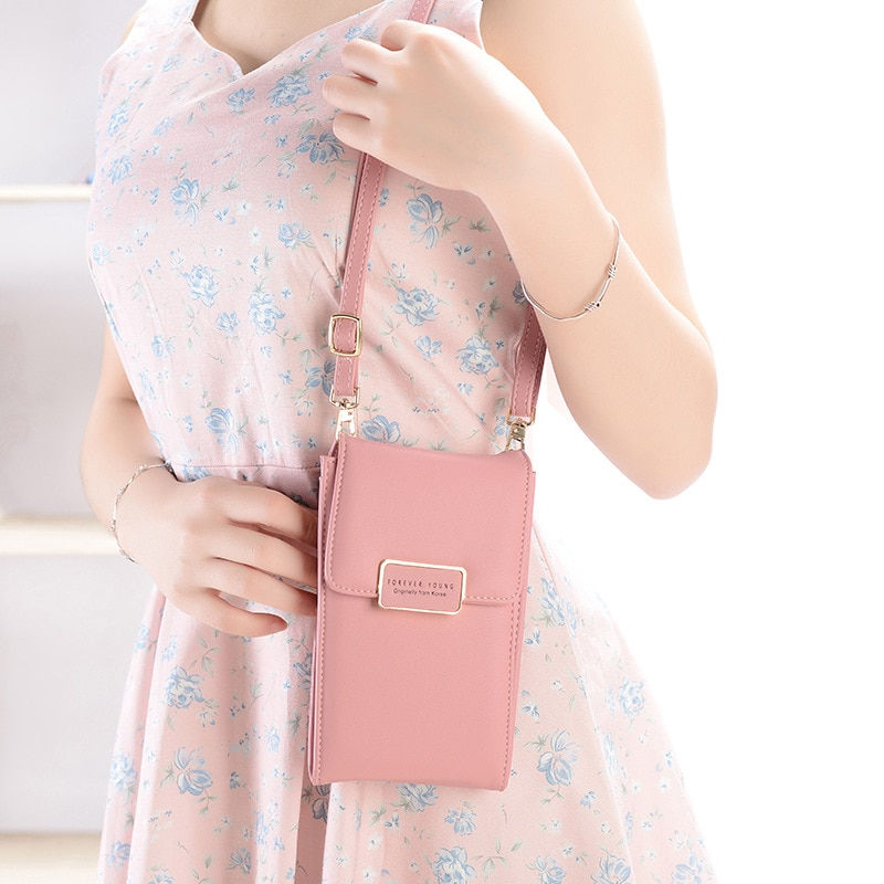 Thumbnail: Brand Mini Crossbody Shoulder Bag Women High Quality Cell Phone Pocket