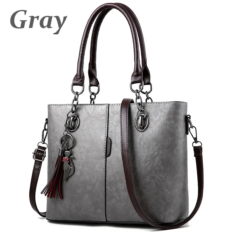 Thumbnail: PU Leather Luxury Shoulder & Crossbody Tote Handbag for Women