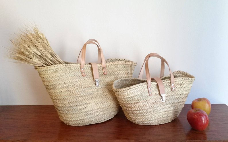 sac cabas anses courtes en cuir taille M