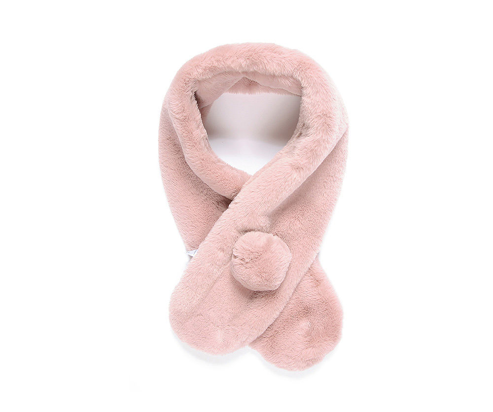 étole fourrure rose poudré