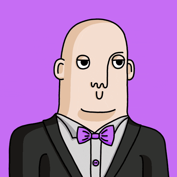 Animation of a cartoon man in suit with melting skin revealing a skull.