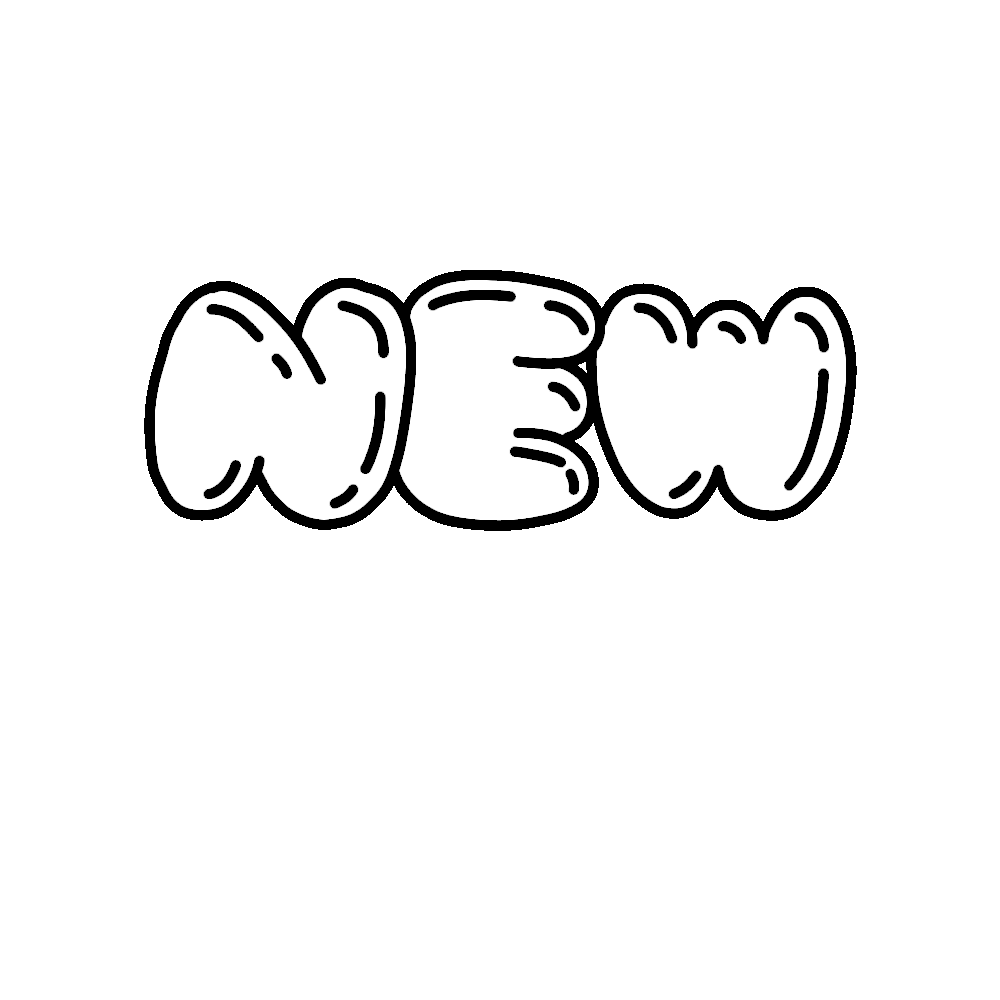 Illustrated and animated caption "new".