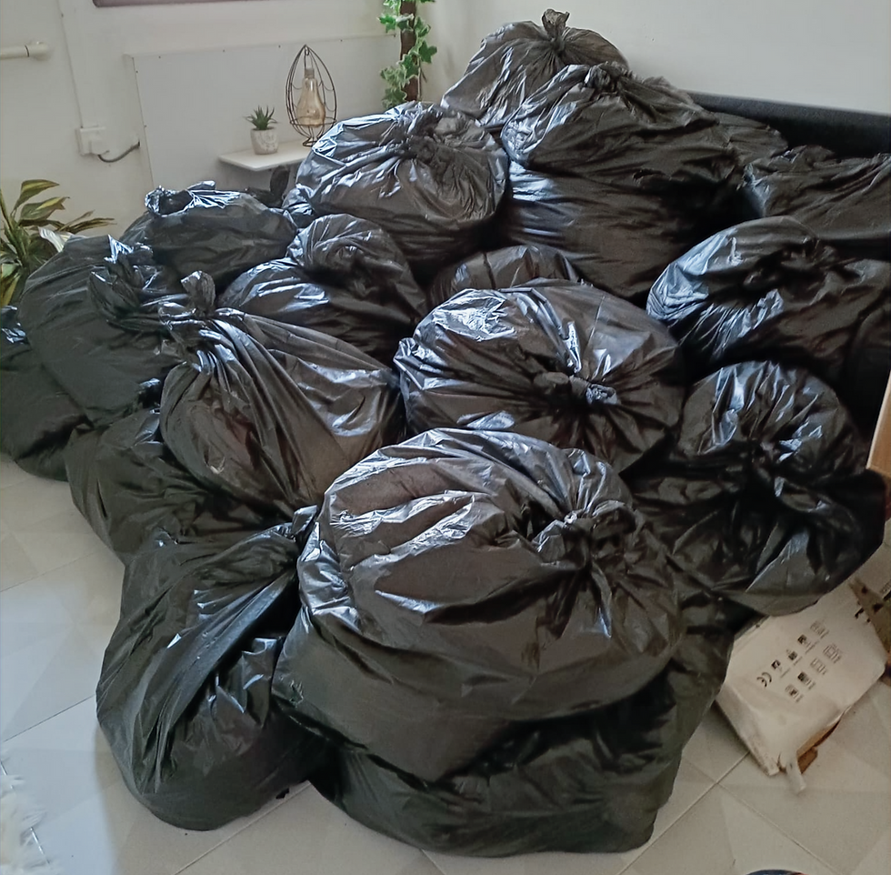 Pile Of Trash Bags Filled With Used Household Items Disposed By Fast Paid Disposal SG From a HDB in Bukit Batok