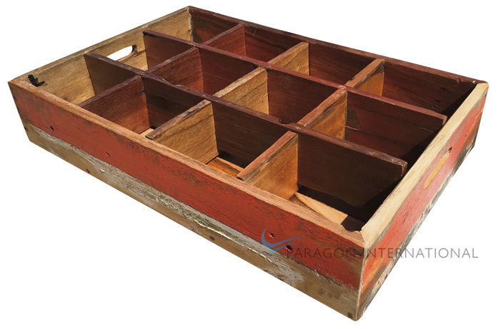 Boatwood Bottle Tray - Low