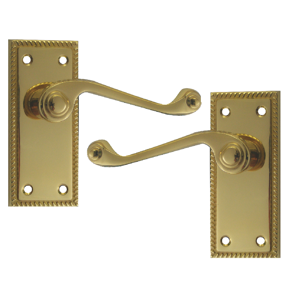 ASEC Georgian Plate Mounted Lever Furniture - PB Lever Latch (Visi)