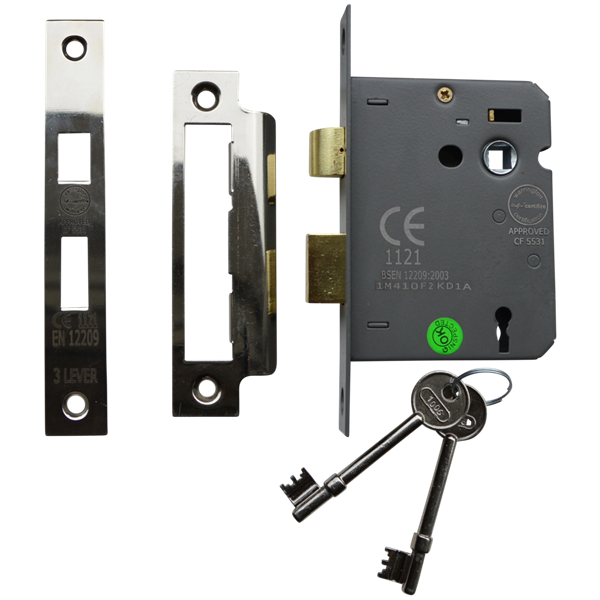 ASEC Vital 3 Lever Sashlock - 75mm - Nickel Plated