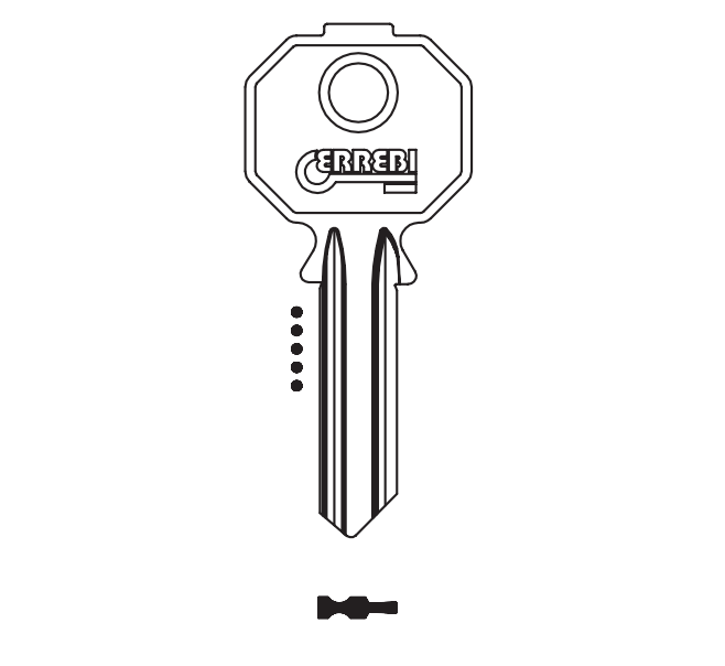 Prefer PS5N Errebi Cylinder Key Blank (JMA PR-7 / HD 9PT / PR-6 / PR5SM / VS2 / PF092)