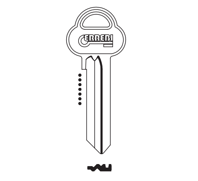 Assa AA30 Errebi Cylinder Key Blank