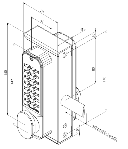 Thumbnail: GATEMASTER Superlock Digital Single Sided - 10mm to 30mm Right Handed