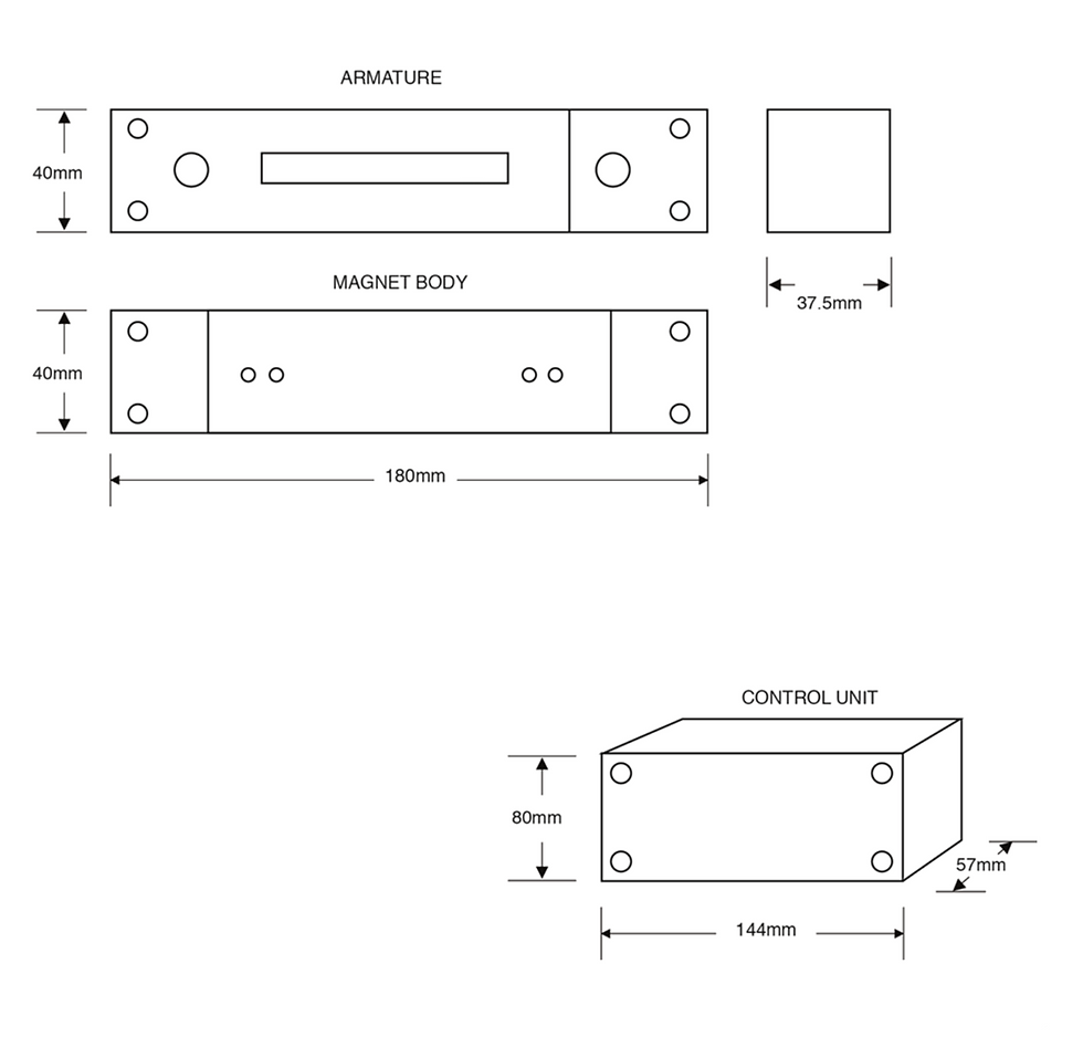 Thumbnail: ASEC MS41SSM Surface Shear Magnet Dimensions Diagram