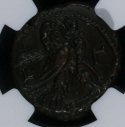 サムネイル： NGC鑑定 Ch XF 5/5 5/5 【ダブル5/ネガティブコメン】 エジプト アレクサンドリア クラウディウス2世 テトラドラクマ銅貨 270年（治世3年）