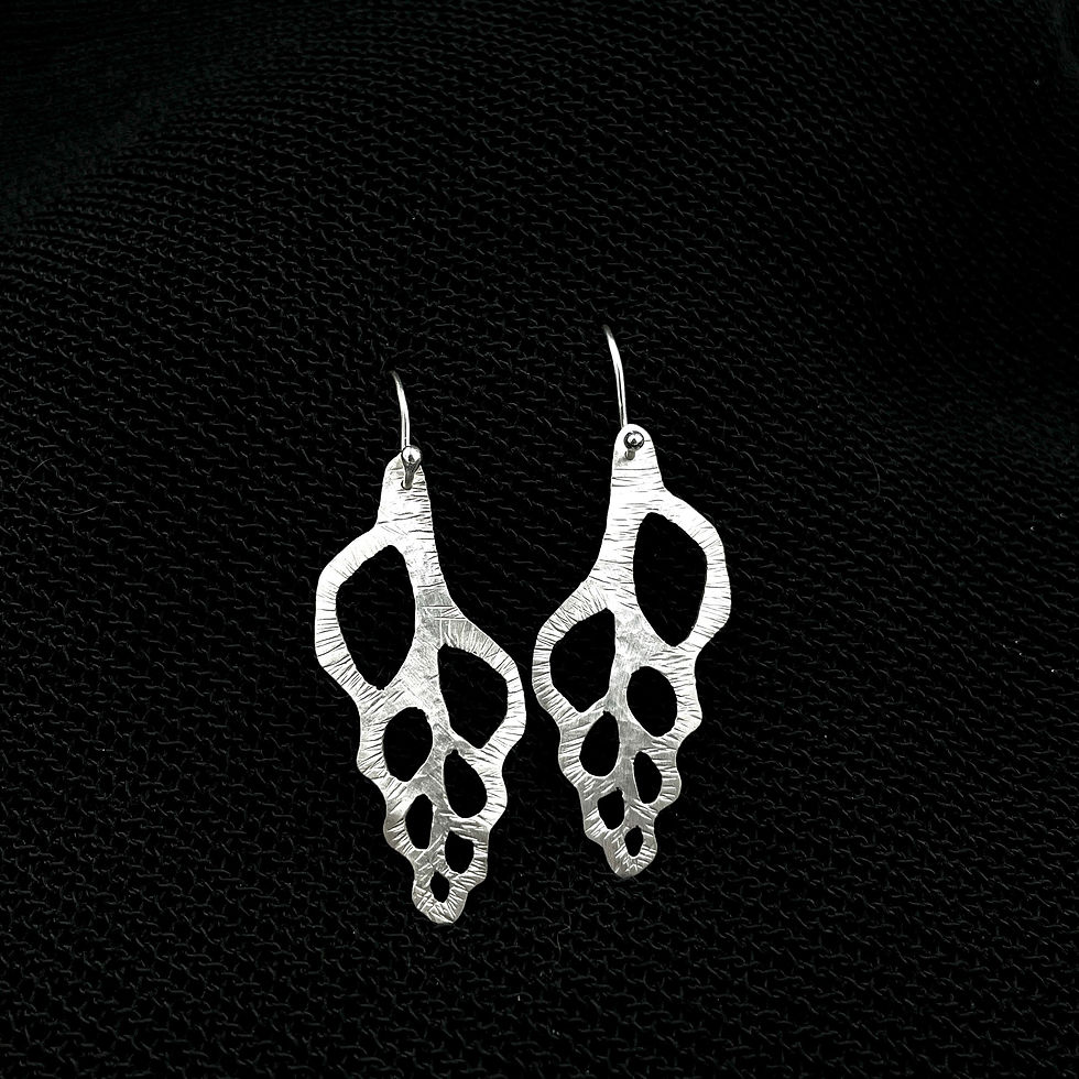 Shell slice silver earrings