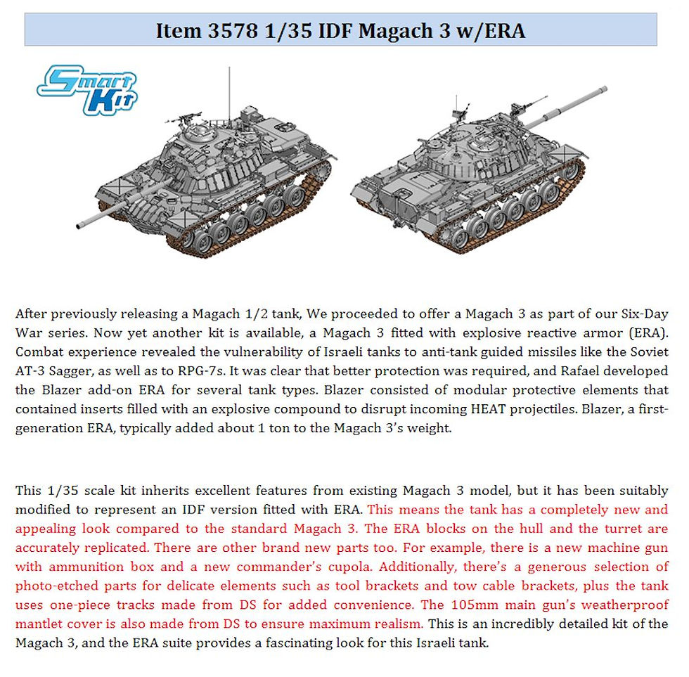 3578 IDF Magach 3 w/ERA in 1/35
