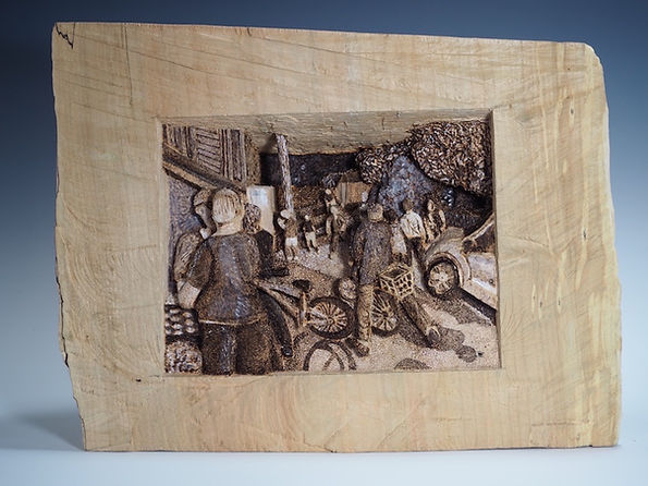 Provincetown Street Scene #2 | Wood Carving