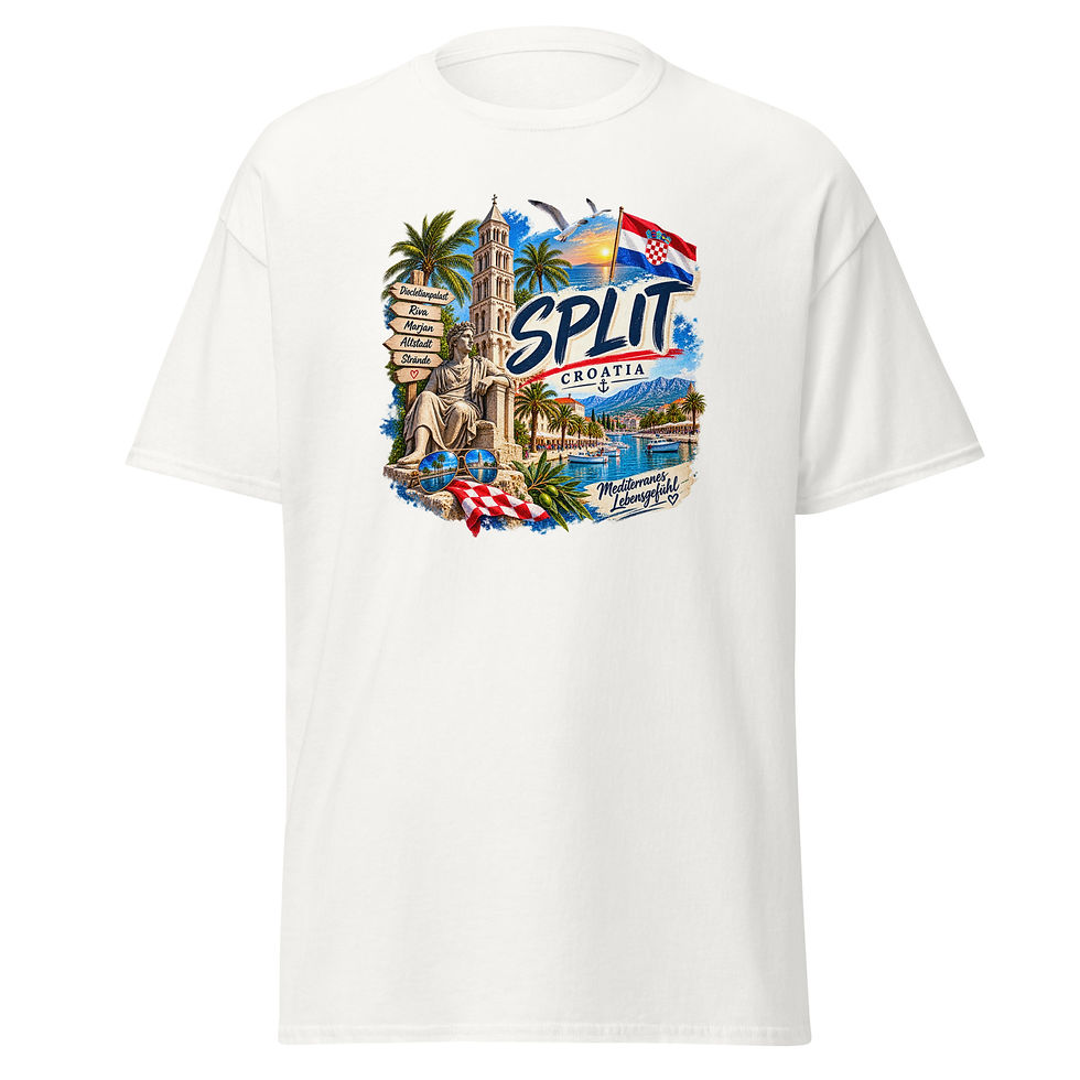 Miniaturbild: Split T-Shirt – Dalmatien & Diokletianpalast | Kroatien Design
