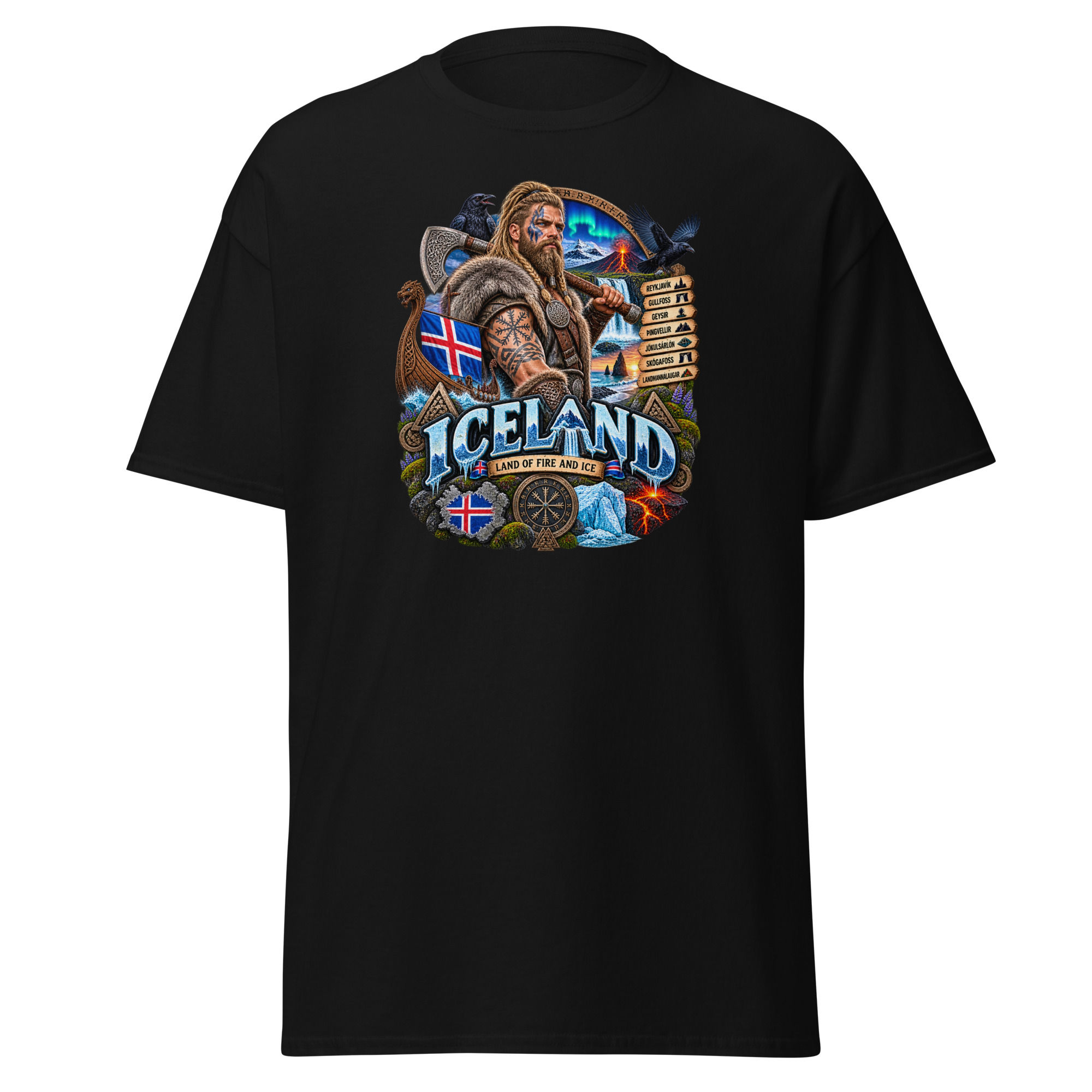 Island T-Shirt – Viking Warrior | Land of Fire and Ice